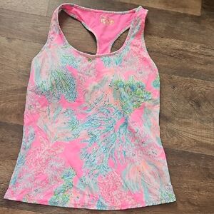 Lilly Pulitzer Pink and Blue Floral Tank Top